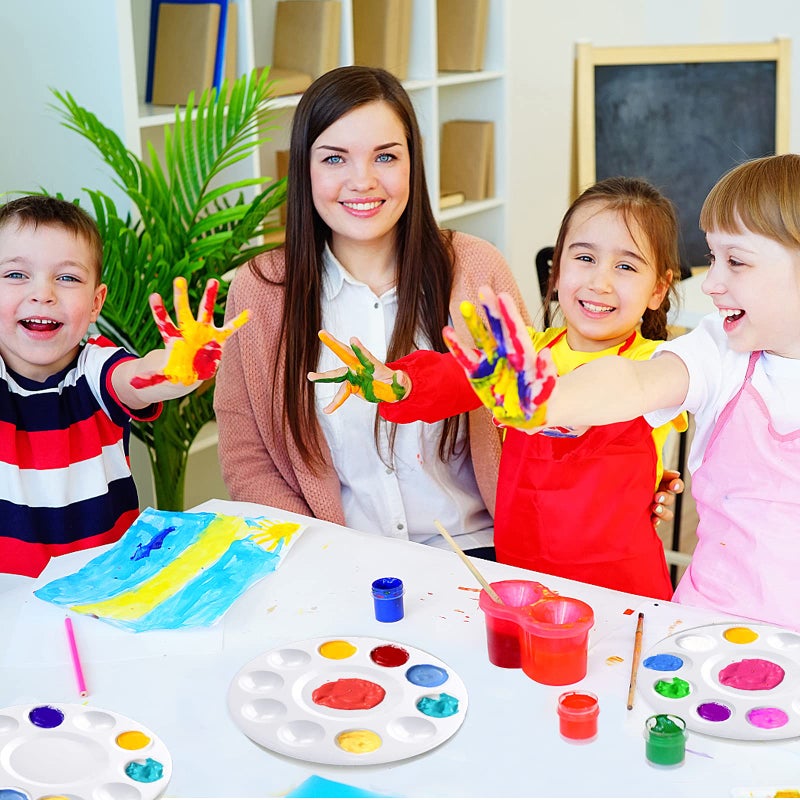 WNATN Paint Tray Palette,60pcs Paint Trays for Kids,Plastic Paint Pallet or Pupils to Painting,DIY Craft,Play Party at Home,Kindergarten or School - Image 3